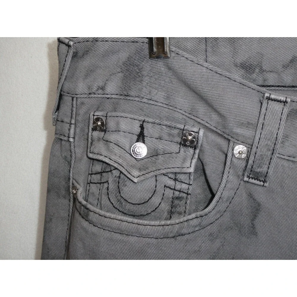 True Religion Men’s Slim Straight Jeans in Washed Gray